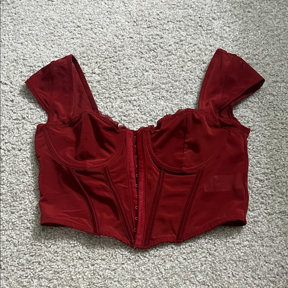 Garage Deep Red Women's Corset Top